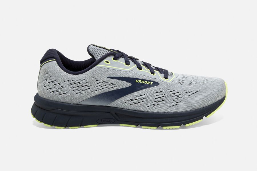 Mens Brooks Anthem 4 Road Shoes Quarry/Navy/Sunny Lime | Shoes 4317-NCAOU